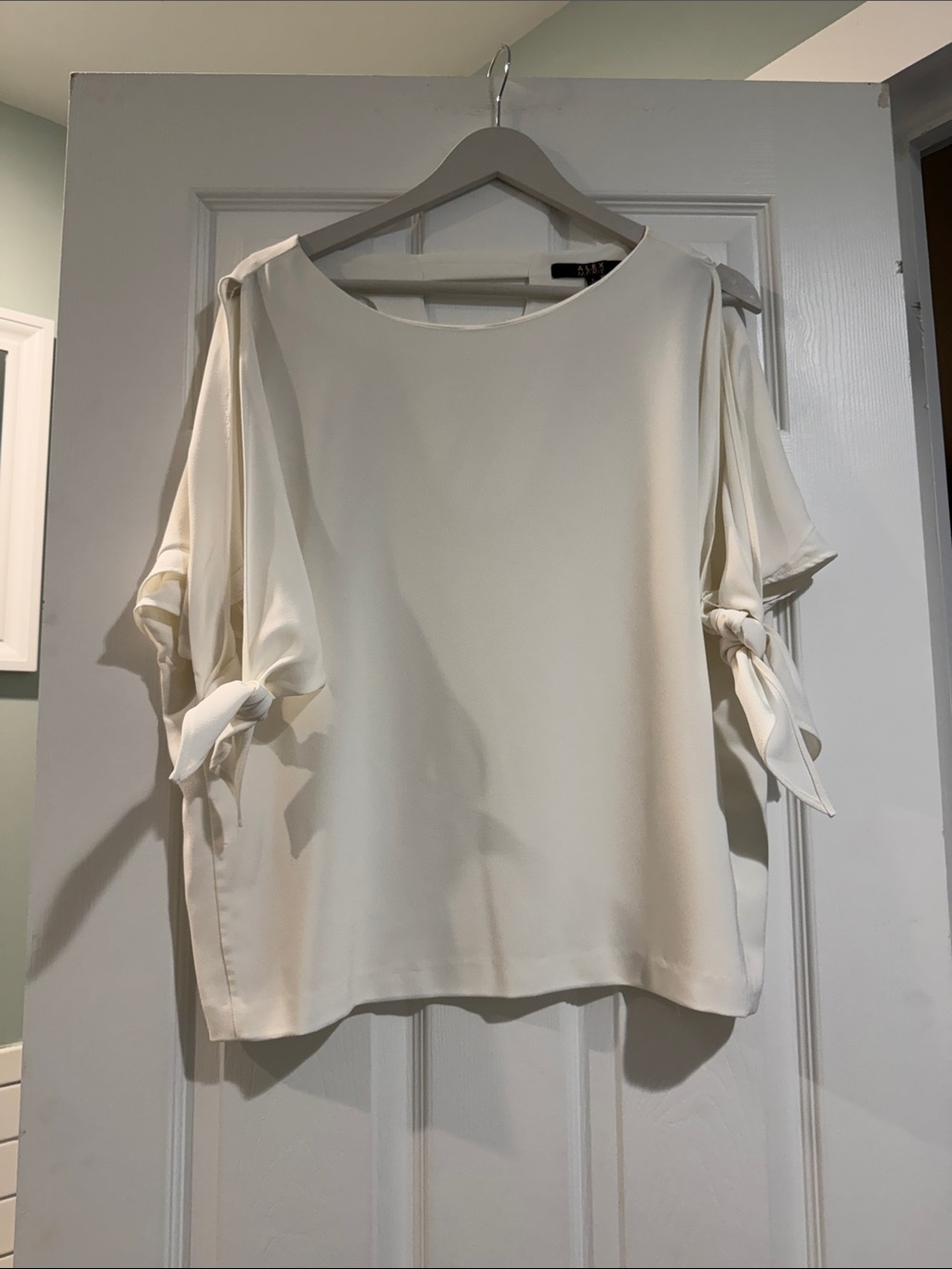 Alex Marie Cream Tie-Sleeve Blouse